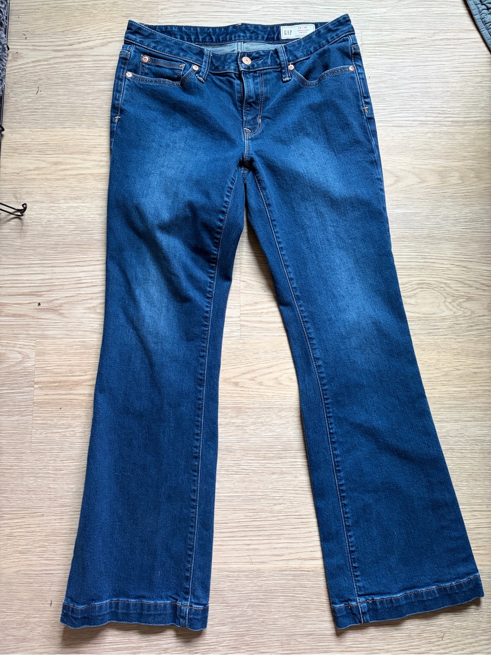 GAP Women's Dark Wash Long and Lean Flare